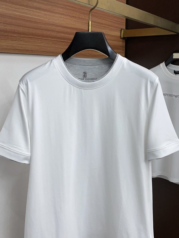 신장 면 라운드넥 반팔 티셔츠 001-230819