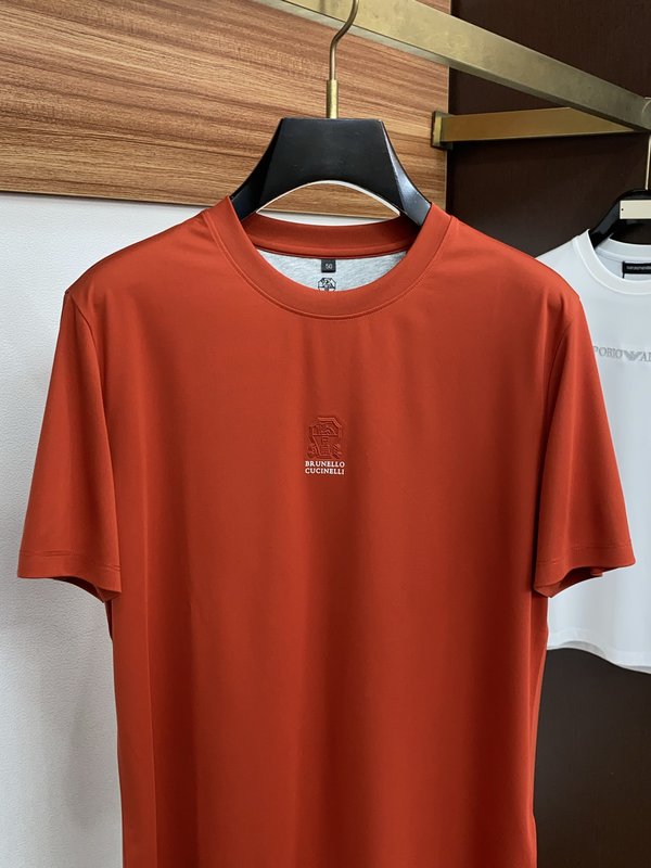 브루넬로 쿠치넬리 남성 라운드넥 반팔 티셔츠 001-230830