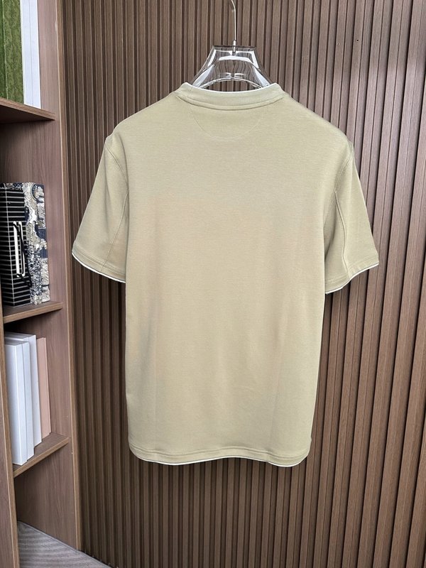 신장 면 심플 라운드넥 반팔 티셔츠 001-230845