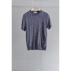 남성 린넨 텐셀 혼방 라운드넥 반팔 티셔츠 001-230854