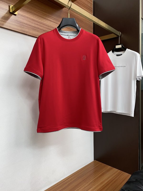 브루넬로 쿠치넬리 라운드넥 반팔 티셔츠 001-230869