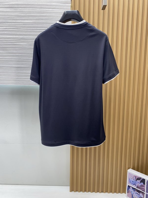 이른 봄 머서화 코튼 라운드 넥 반팔 티셔츠 001-230872