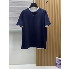 이른 봄 라운드넥 반팔 티셔츠 실크 코튼 심플 캐주얼 001-230874