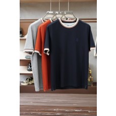 브루넬로 쿠치넬리 남성 자수 레이어드 라운드 티셔츠 001-230901