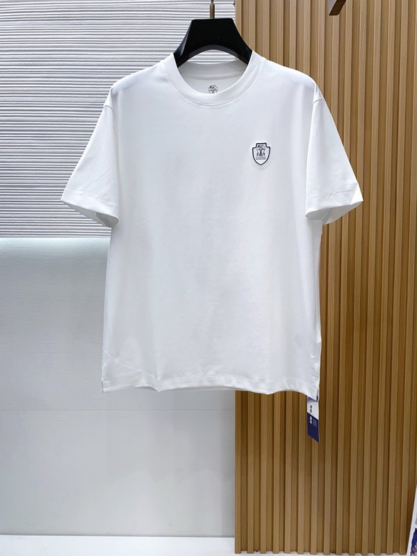 고급 장면사 모달 혼방 라운드넥 반팔 티셔츠 001-230912