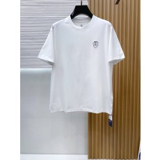 고급 장면사 모달 혼방 라운드넥 반팔 티셔츠 001-230912