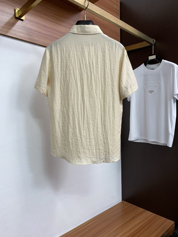 실크 리넨 혼방 비즈니스 반팔 셔츠 001-230915