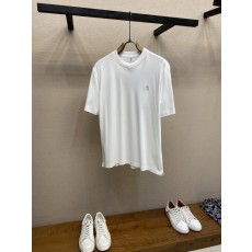 BC 여름 심플 자수 실크 라운드넥 반팔 티셔츠 001-230984