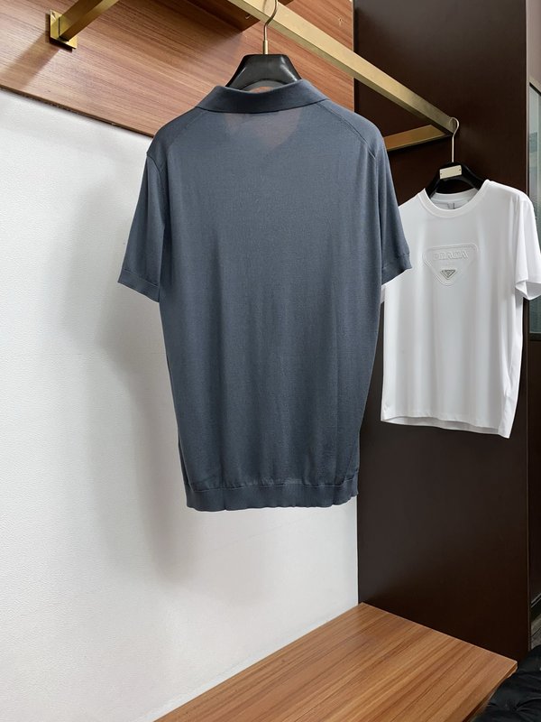 클래식 올드머니 스타일 텐셀 혼방 면 반팔 티셔츠 001-230994