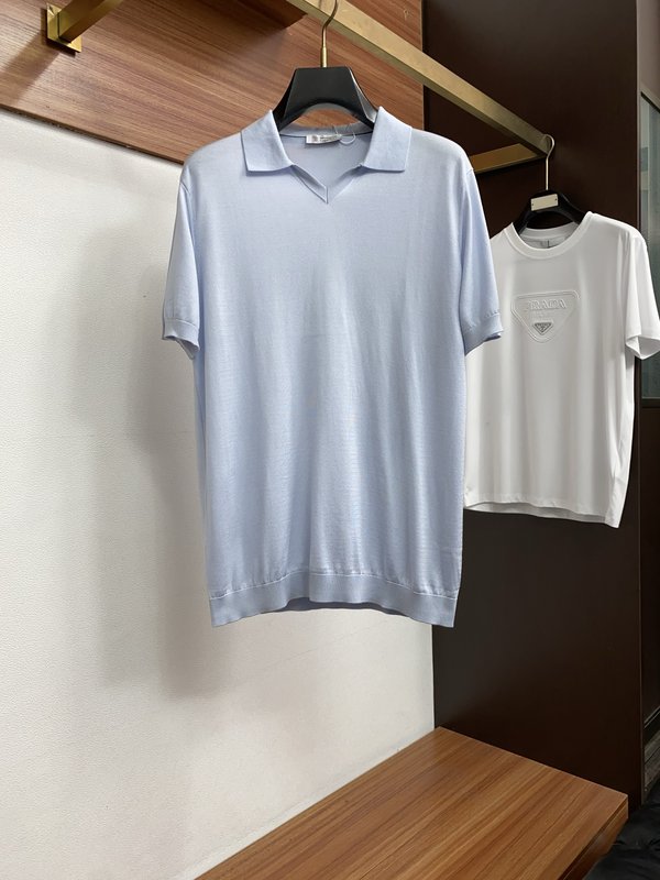 클래식 올드머니 스타일 텐셀 혼방 면 반팔 티셔츠 001-230996