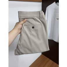 패션 캐주얼 정장 바지 린넨 코튼 소재 로고 장식 001-231083