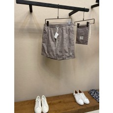 이탈리아 럭셔리 배지 자수 꽃무늬 프린트 끈 비치 쇼츠 001-231095