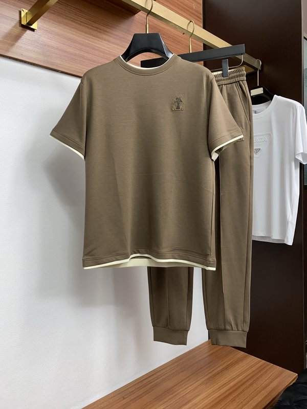 남성 정제 면 캐주얼 바지 세트 001-231119
