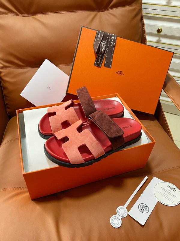 에르메스 스타일 수제 양가죽 커플 슬리퍼 001-231453