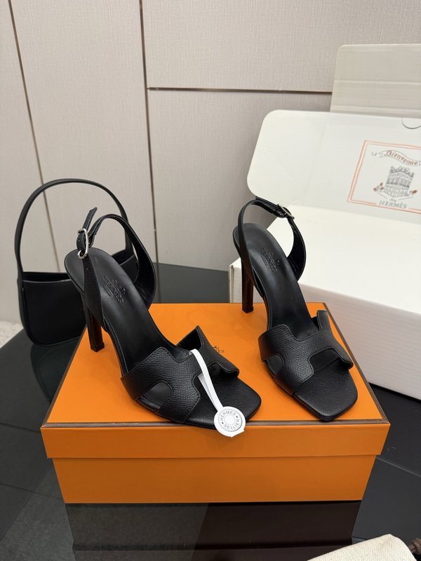 에르메스 클래식 H 버클 하이힐 샌들 001-231458