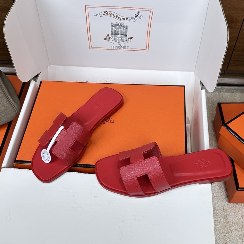 에르메스 H 슬리퍼 오란 샌들 시리즈 벨벳 소재 001-231731