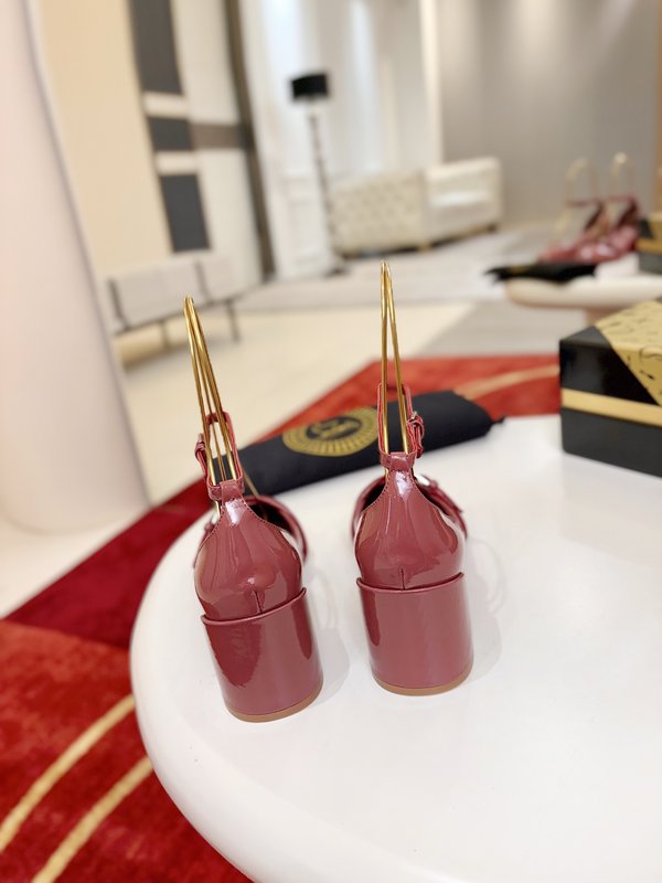 마리 쟁 에나멜 가죽 굽 샌들 001-231952