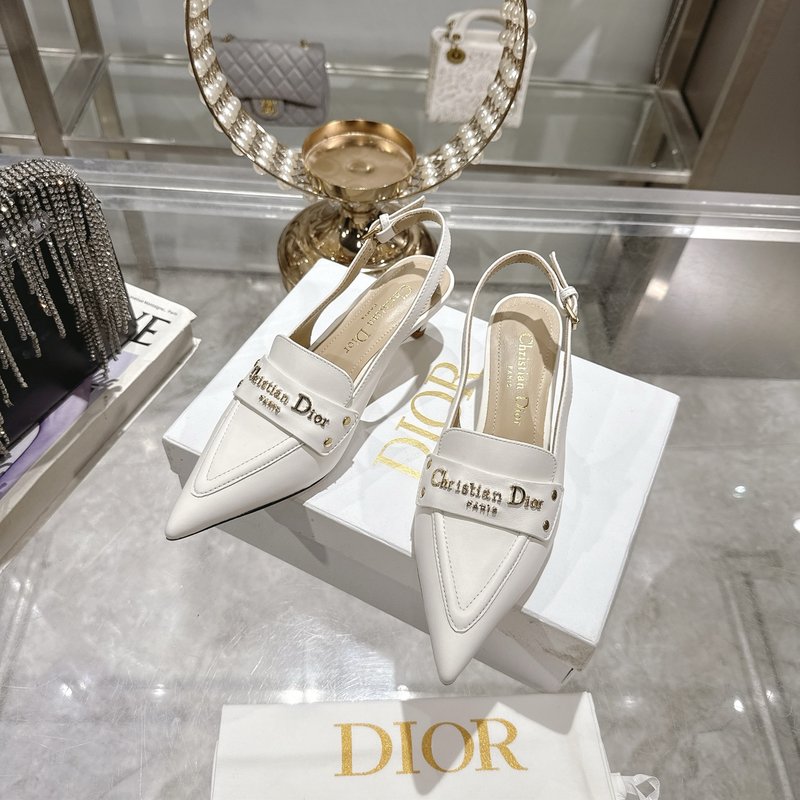 디올 D-My 뾰족코 키틴힐 백리스 샌들 001-231958