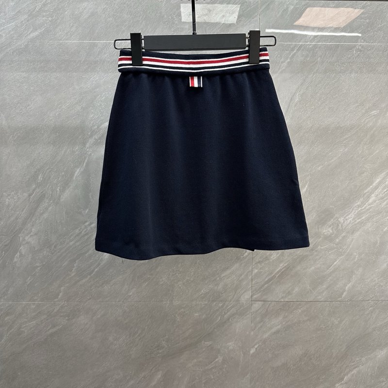 톰브라운 컬러 스트라이프 하이웨이스트 A 라인 미니스커 001-232131
