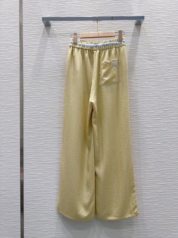 미우미우 레트로 우아한 텍스처 롱팬츠 001-232244
