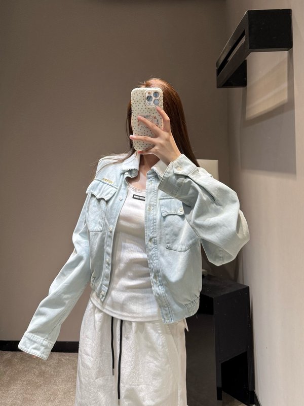미우미우 레이스 칼라 데님 자켓 001-232273