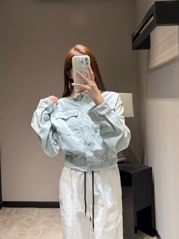 미우미우 레이스 칼라 데님 자켓 001-232273