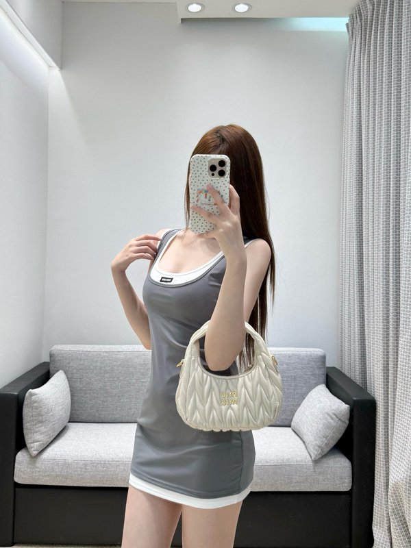 미우미우 컬러 블록 가짜 투피스 힙스커트 원피스 001-232472