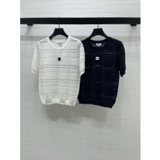 샤넬 라운드넥 오픈워크 니트 반팔 001-232776