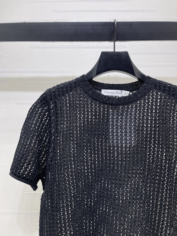 샤넬 봄여름 오픈 니트 반팔 티셔츠 001-232822