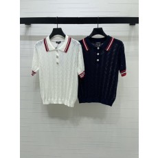 샤넬 빈티지 니트 반팔 티셔츠 001-232886