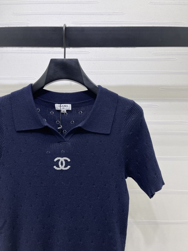 샤넬 칼라 니트 반팔 티셔츠 001-233094