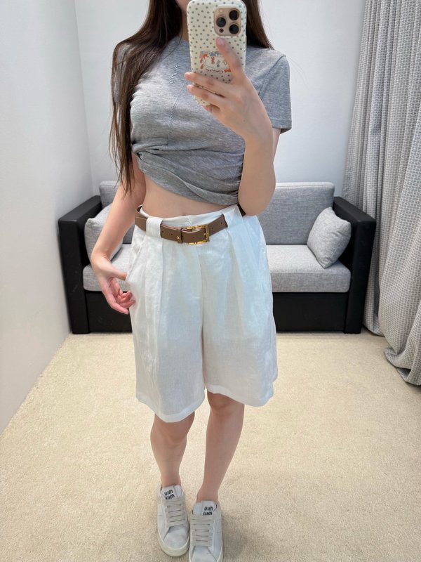 샤넬 린넨 플리츠 쇼츠 001-233104