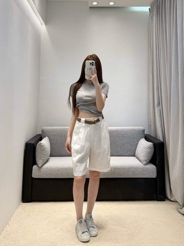 샤넬 린넨 플리츠 쇼츠 001-233104