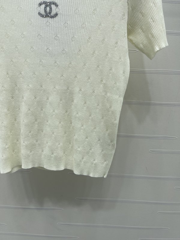 샤넬 칼라 니트 반팔 티셔츠 001-233113