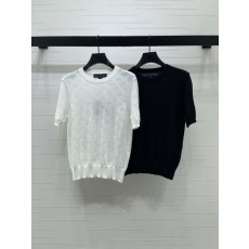루이비통 자카드 로고 니트 반팔 티셔츠 001-233197