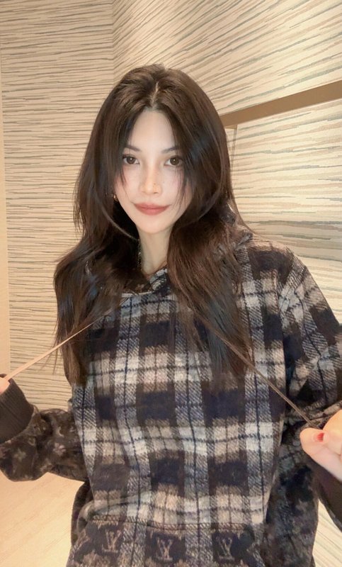 루이비통 올드모노그램 그라데이션 체크 후드 티셔츠 001-233237