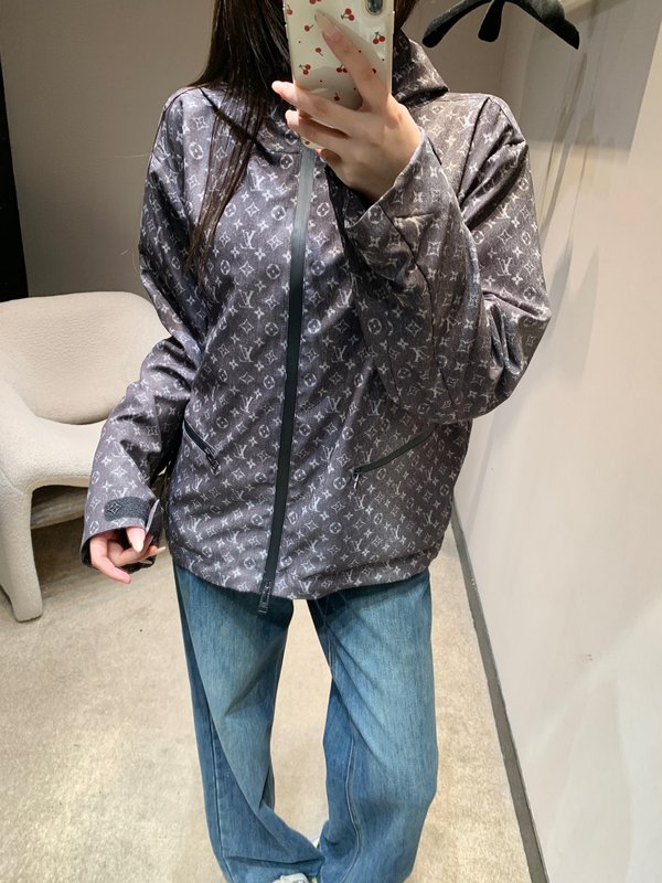 루이비통 모노그램 프린트 후드 트렌치 코트 001-233241