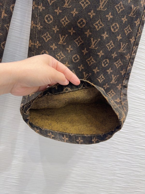 루이비통 레이저 프린트 하이핏 데님 팬츠 001-233310