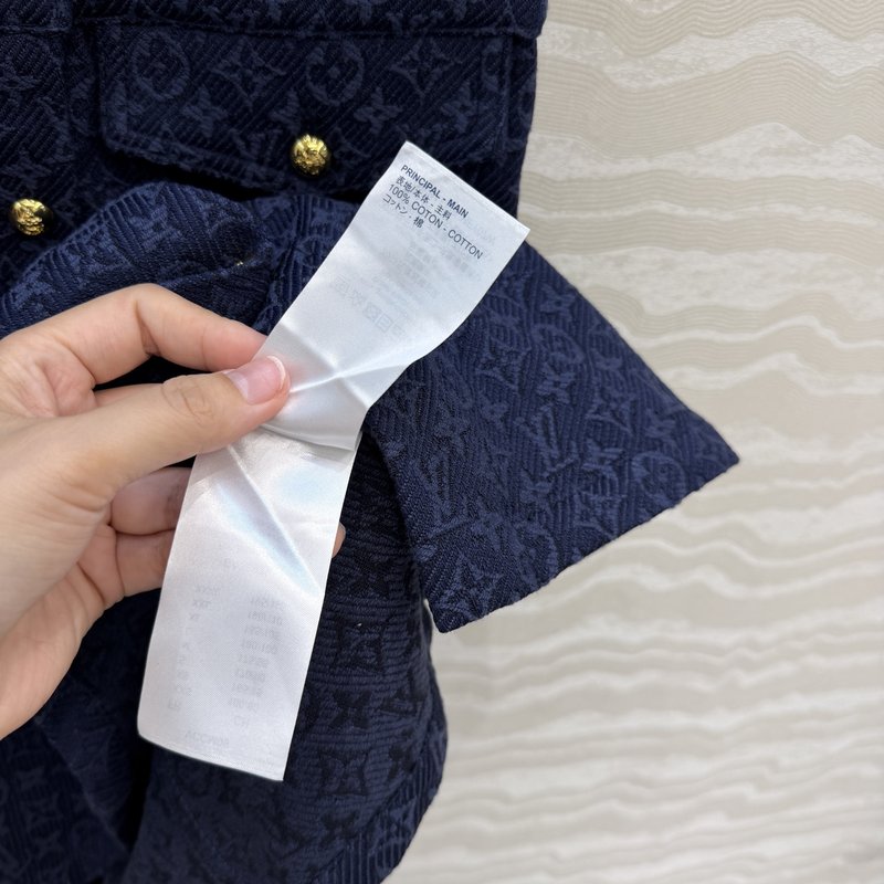 네이비 블루 모노그램 데님 조끼 원피스 001-233371