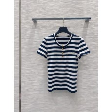 루이비통 스트라이프 반팔 티셔츠 여성용 001-233379