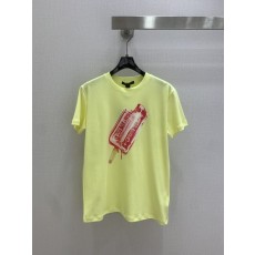루이비통 프린트 레터 아이스크림 패턴 반팔 티셔츠 001-233409
