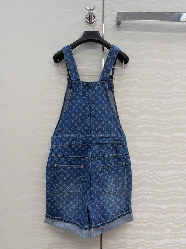 레트로 워싱 블루 데님 오버롤 팬츠 001-233507
