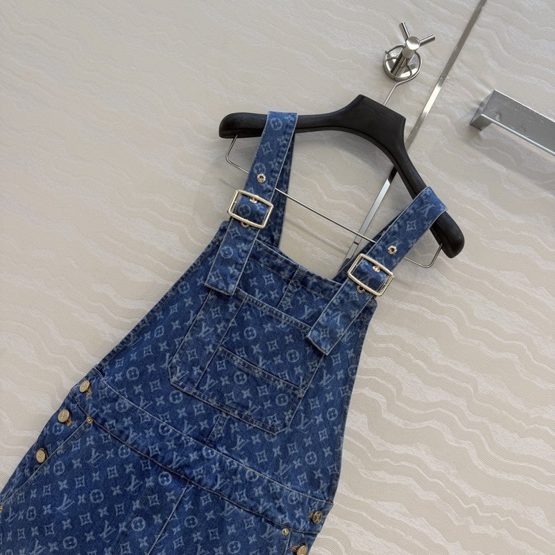 레트로 워싱 블루 데님 오버롤 팬츠 001-233507