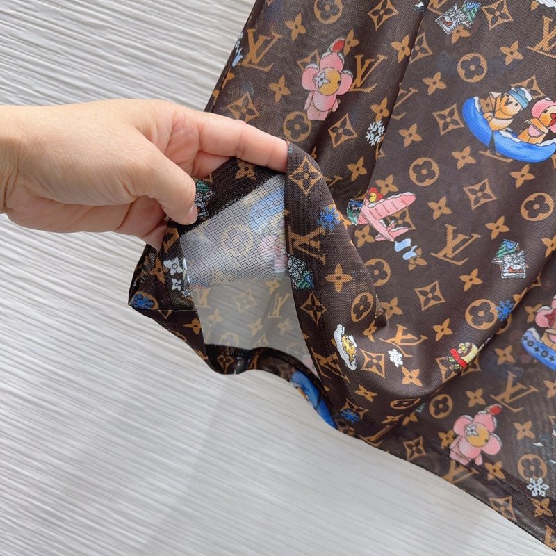 루이비통 메쉬 프린트 반팔 티셔츠 001-233526