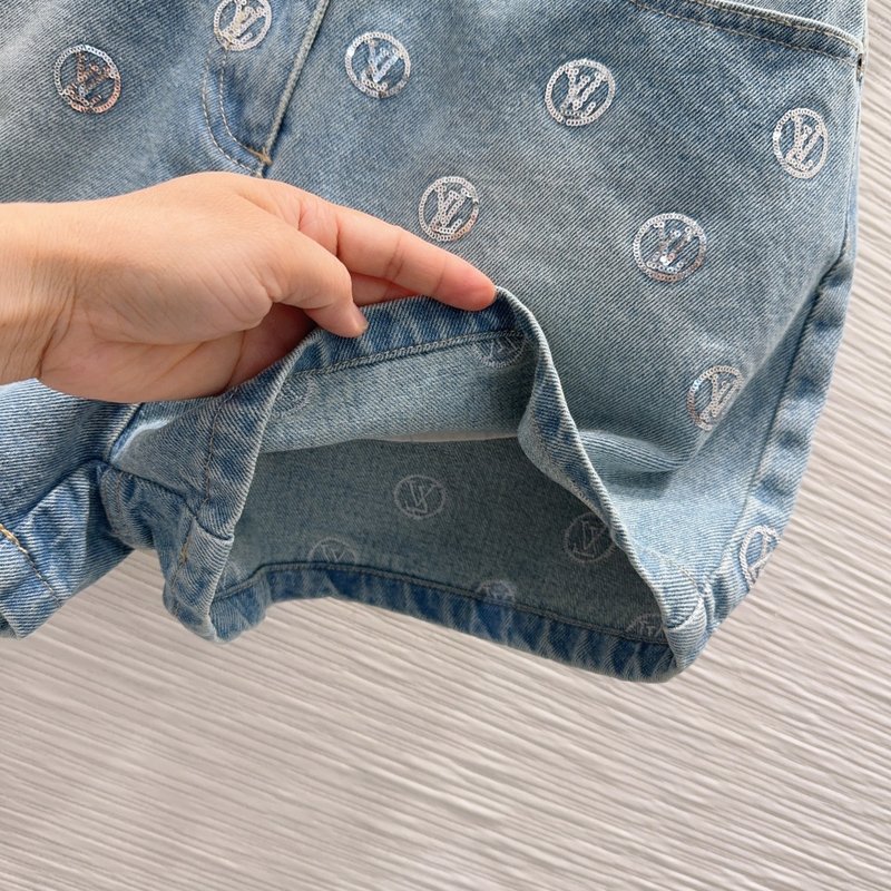 루이비통 빈티지 워싱 데님 숏팬츠 001-233564