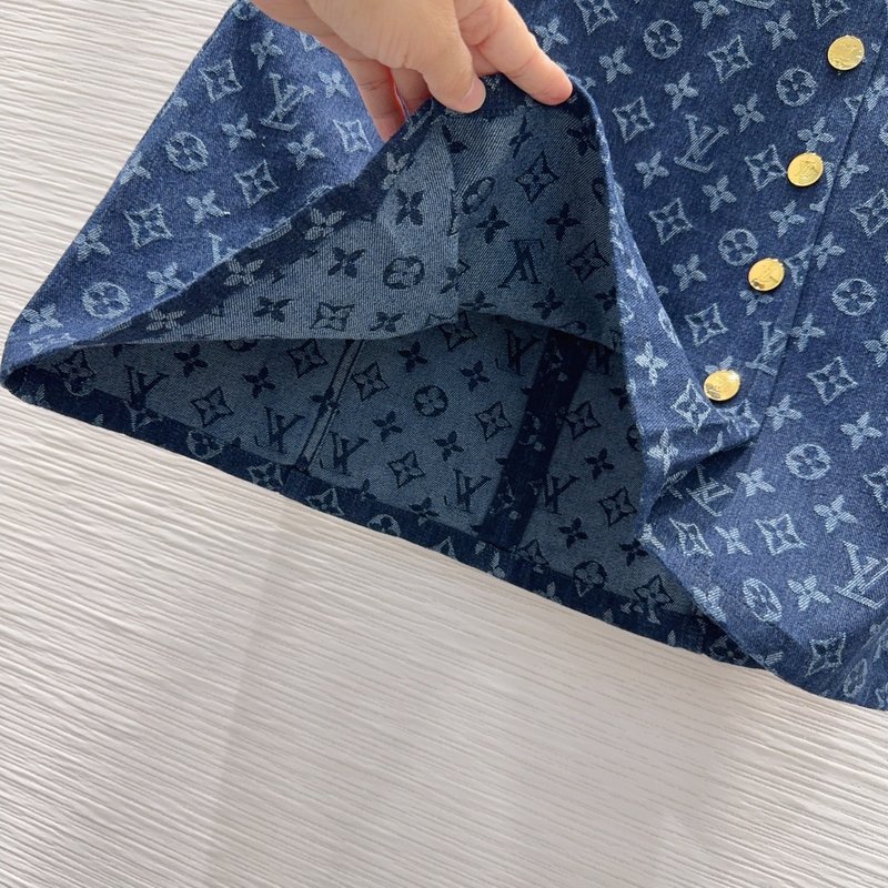 루이비통 데님 미니스커트 하이웨이스트 001-233652