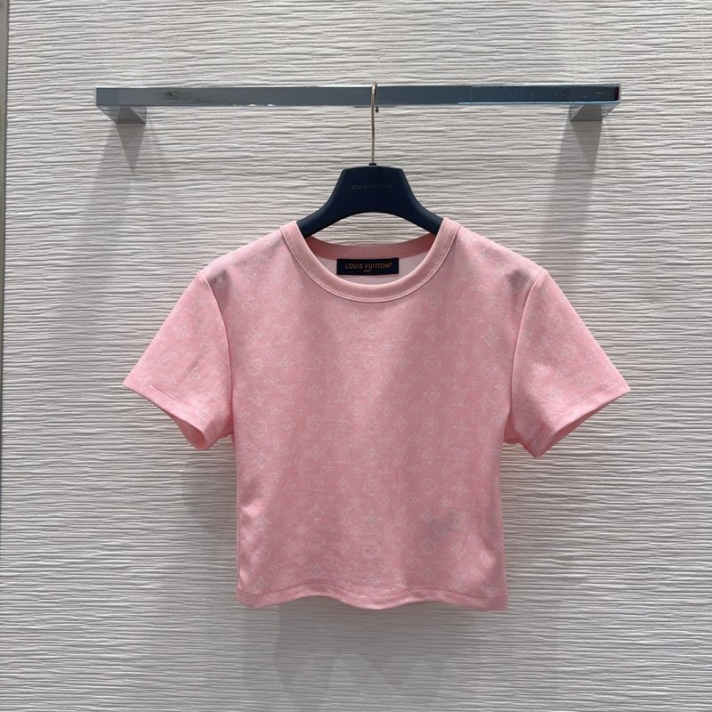 루이비통 여성 핑크 반팔 티셔츠 001-233663