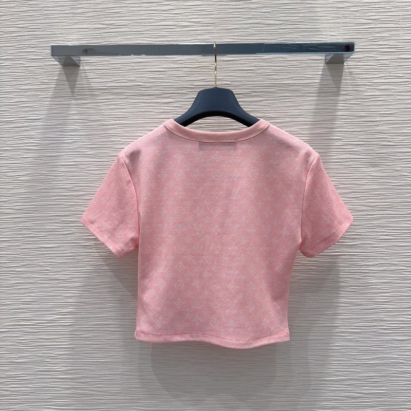 루이비통 여성 핑크 반팔 티셔츠 001-233663