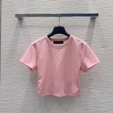 루이비통 여성 핑크 반팔 티셔츠 001-233663