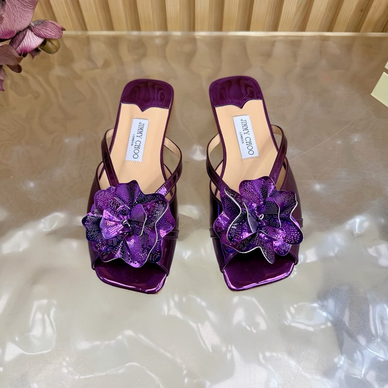 지미추 페인트 가죽 뾰족구두 힐 샌들 001-233759